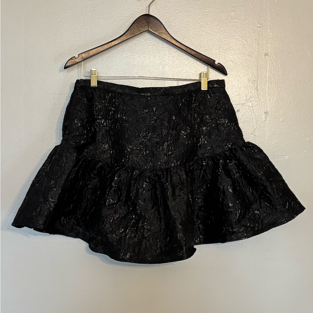 Avec Les Filles Black Textured Skirt
